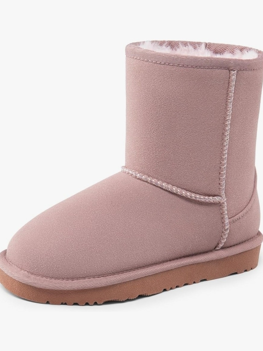 Dream Pairs Girls Faux-Fur Lined Boot in Dusty Rose